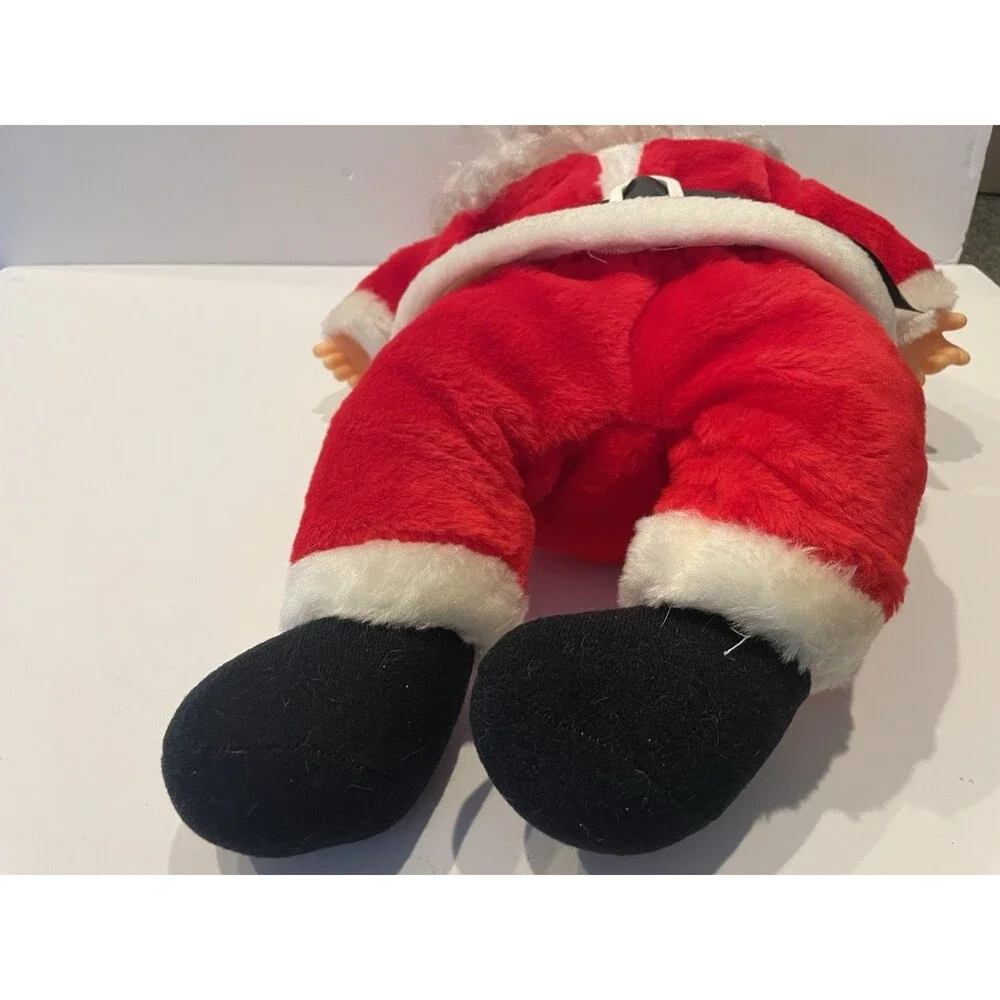 Vintage LARGE SANTA CLAUS plush doll stuffed rubber face vintage retro